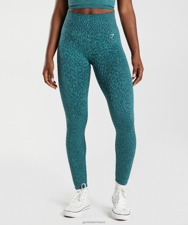 Gymshark adapter les leggings sans couture pour animaux récif | sarcelle dhiver femmes 6HF28292